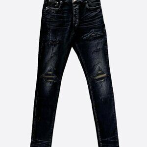 Amiri Aged Black Camouflage Patch MX1 Jeans